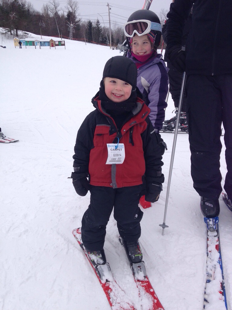 Seamus skiing for first time